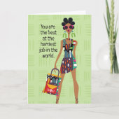 母の日 – 世界で最も困難な仕事 サンキューカード (正面)