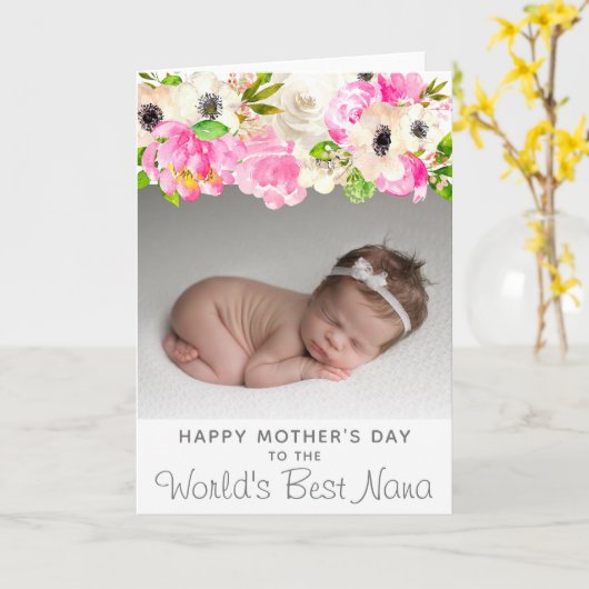 母の日 | 世界で最高のナナ | 花の写真カード カード (黄色い花)
