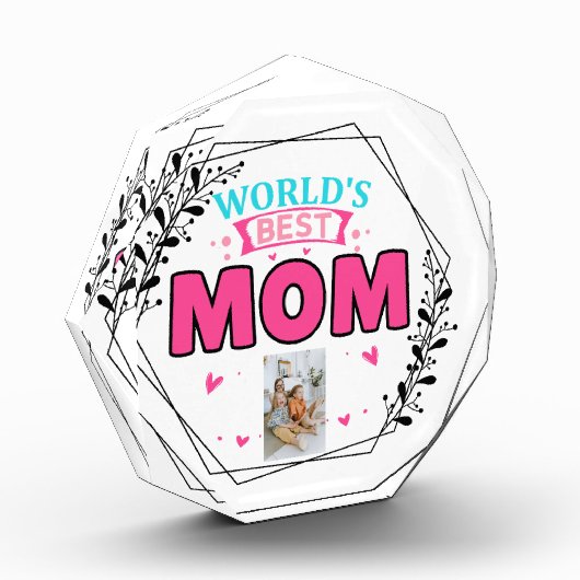 母の日、世界の母パーソナライズされたのための最高の贈り物 フォトブロック (左)