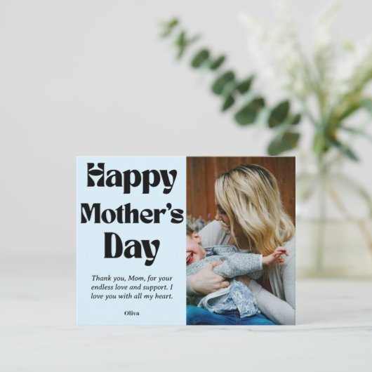 母の日 – 写真と名前カスタムギフト シーズンカード (スタンド正面)