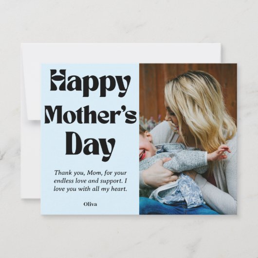 母の日 – 写真と名前カスタムギフト シーズンカード (正面)