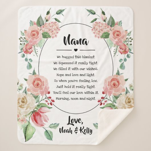 母の日-孫のおばあちゃんグラミー·ナナ シェルパブランケット (正面)