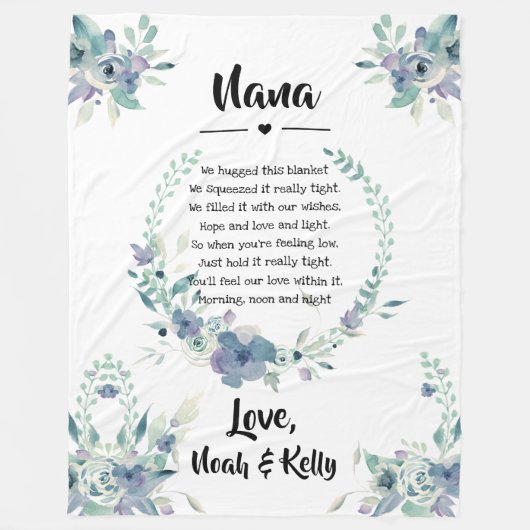 母の日-孫のおばあちゃんグラミー·ナナ フリースブランケット (正面)