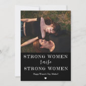 母の日/幸せな女性の日の強い女性の写真 カード (正面)