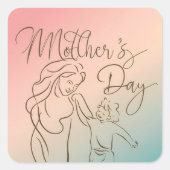 母の日(幸せ) スクエアシール (正面)