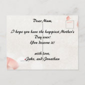 母の日（幸せ） |ピンクハートホリデーカード 案内ポストカード (裏面)