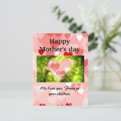 母の日（幸せ） |ピンクハートホリデーカード 案内ポストカード (スタンド正面)