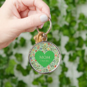 母の日・・愛してる・・花柄・・ラブハート キーホルダー (手)
