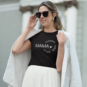 母の日 新しい母 マムーブルー・ブラック&ホワイト Tシャツ