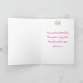 母の日 – 明るいおもしろい花とハート カード (内部)