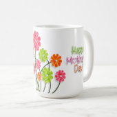 母の日 – 明るいおもしろい花 コーヒーマグカップ (正面右)