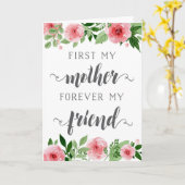 母の日、最初の母、永遠の私の友人 カード (黄色い花)