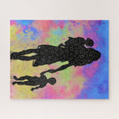 母の日 – 母と子供 – アートスケッチ ジグソーパズル (横)