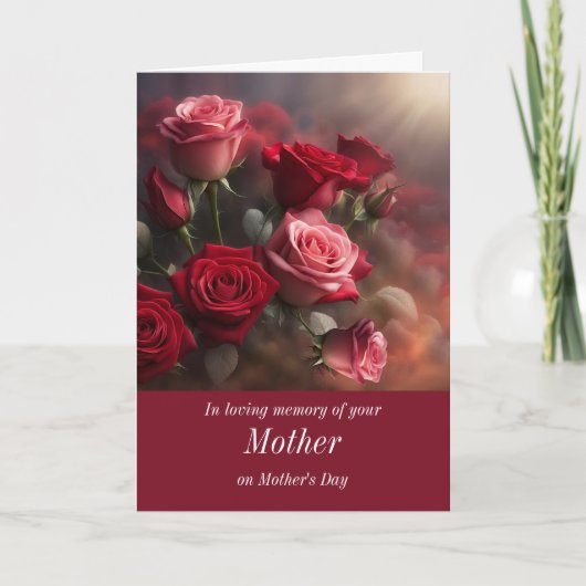 母の日 – 母のバラ カード (正面)