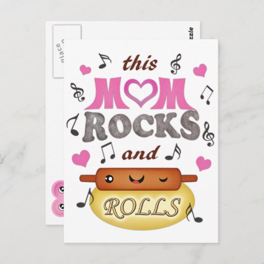 母の日/母のロックと焼き葉書 ポストカード (正面/裏面)