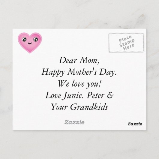 母の日/母のロックと焼き葉書 ポストカード (裏面)