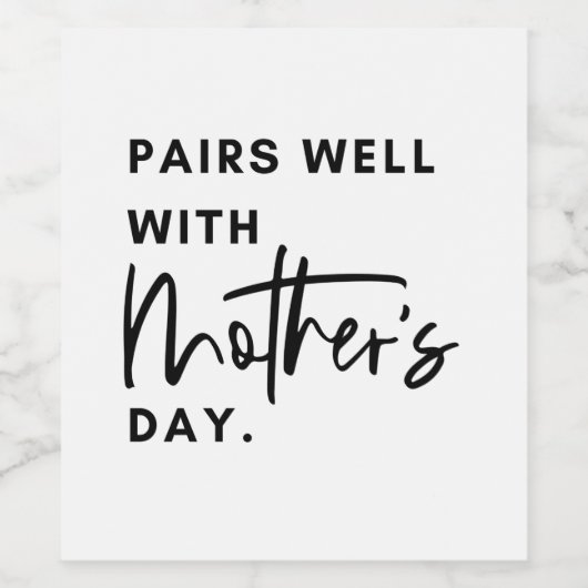 母の日、母の日の贈り物とうまくペア ワインラベル (シングルラベル)