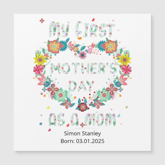 母の日 – 母の花の形をしたハート (正面)