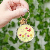 母の日+母を愛す+花柄 キーホルダー (手)