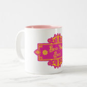 母の日「母最高のは今まで」 ツートーンマグカップ (正面左)