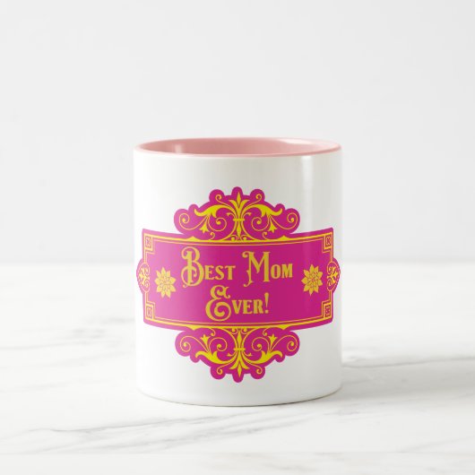 母の日「母最高のは今まで」 ツートーンマグカップ (中央)