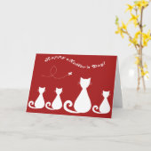 母の日: 母猫および子ネコ カード (黄色い花)