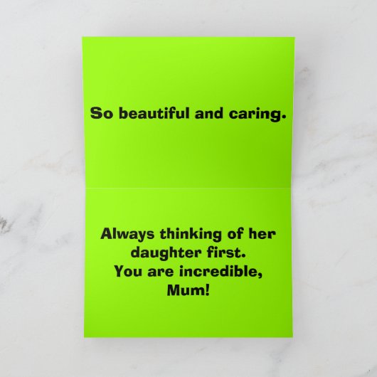 母の日.......母親愛母！ カード (内部)