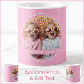 母の日，母，ピンクかわいらしの写真カスタムC90 コーヒーマグカップ