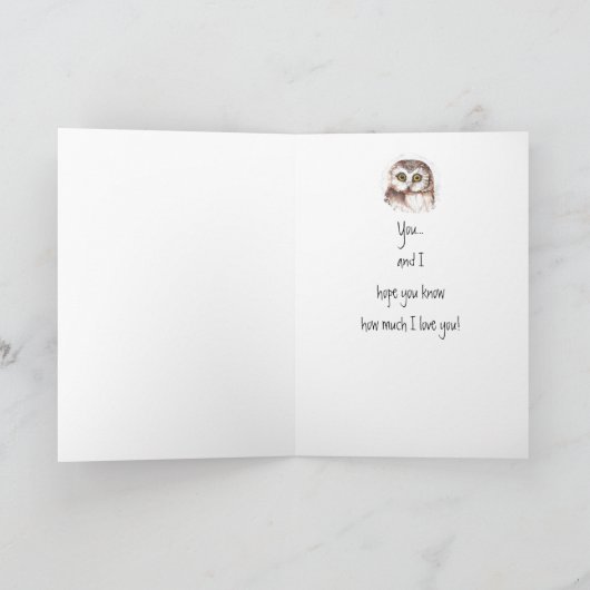 母の日、母、母、可愛いフクロウのユーモア カード (内部)