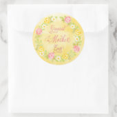 母の日 – 水かわいらし色バラ3 WA ラウンドシール (バッグ)