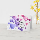 母の日 – 水コンテンポラリー色のハート カード (黄色い花)