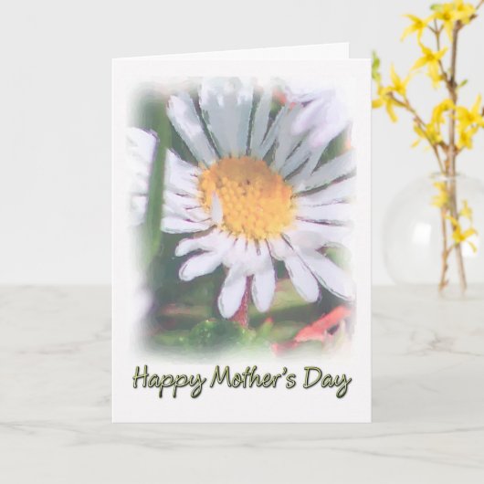 母の日 – 水彩デイジー カード (黄色い花)