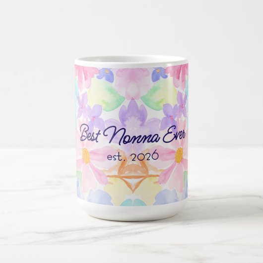 母の日 水彩花デザイン ノンナギフト コーヒーマグカップ (中央)