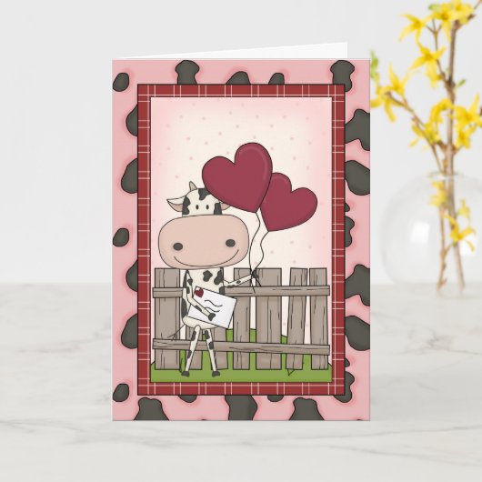 母の日-牛配達 カード (黄色い花)