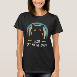 母の日 猫のママ 黒猫、いちばんの猫好きママ Tシャツ