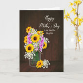 母の日 – 私たちの娘 – 国の花/花瓶 カード (黄色い花)