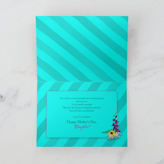 母の日,私たちの娘,庭の花,アクア カード (内部)