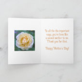 母の日 / 私の"2人目の"お母さん / お母さんみたい / ピンクのバラ カード (内部)