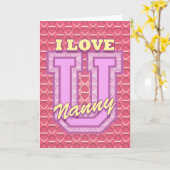 母の日: 私は乳母愛します カード (黄色い花)