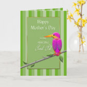 母の日，秘密のパル，熱帯鳥の節句 カード (黄色い花)