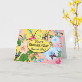 母の日 – 秘密のPAL – 蝶/花 カード (黄色い花)