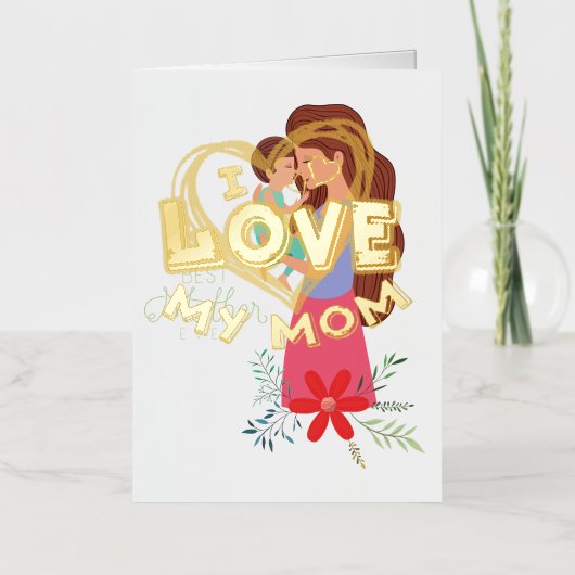 母の日 箔グリーティングカード (正面)