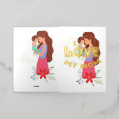 母の日 箔グリーティングカード (外側レイダウン)