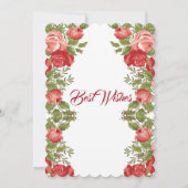 母の日 素朴なローズ 花 緑の葉 (裏面)