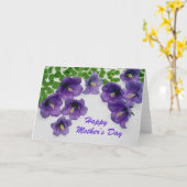 母の日 – 紫の花カード カード (黄色い花)