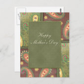 母の日 – 美しいペイズリーデザイン ポストカード (正面/裏面)