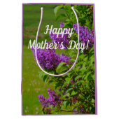 母の日，美しいライラック，フローラ ミディアムペーパーバッグ (正面)