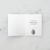 母の日: 美しい紫色の薄紫のバスケット カード (内部)