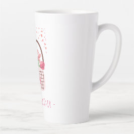 母の日、美しい花と最高のママ カフェラテマグ
