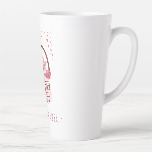 母の日、美しい花と最高のママ カフェラテマグ (右)